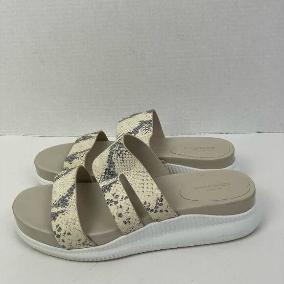 Cole Haan 2. Zerogrand Snake Print Slotted Slide Sandals W13317 Womens Sz 10.5 - Picture 3 of 16